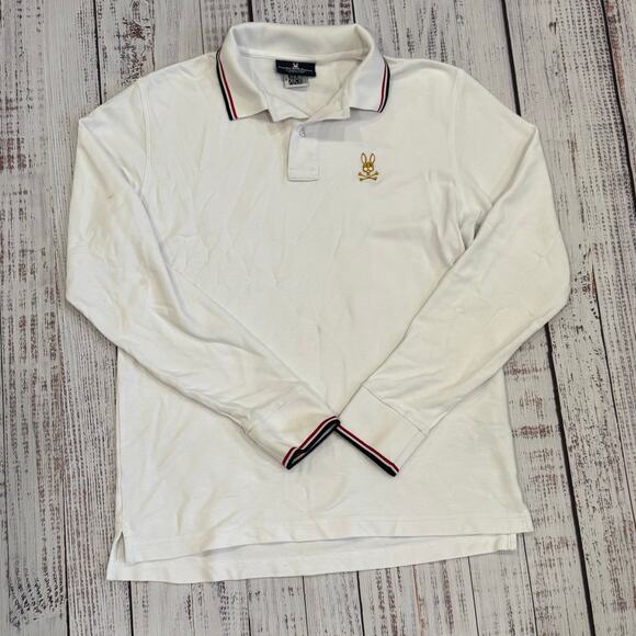Psycho Bunny Other - Psycho Bunny by Robert Godley Polo Men L White Pima Cotton Preppy Logo Tee